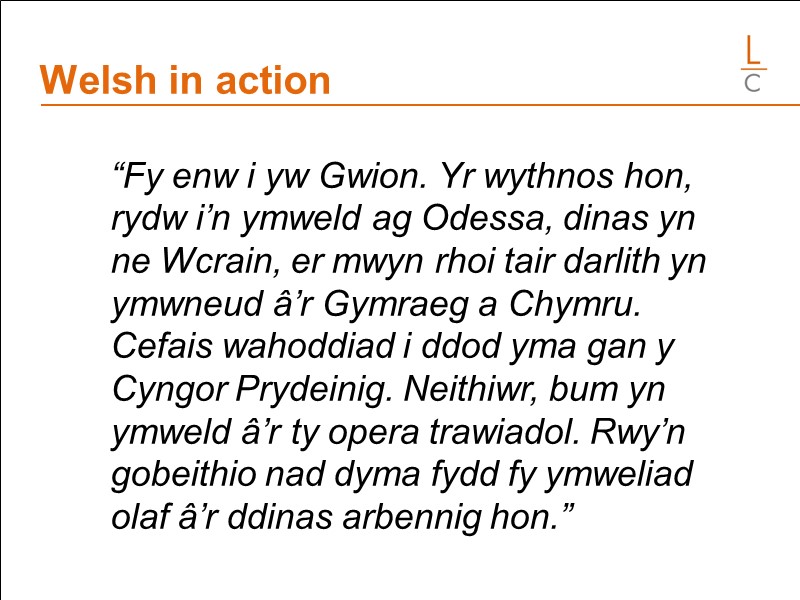Welsh in action           